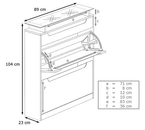 mesure de meuble de rangement d'entrée